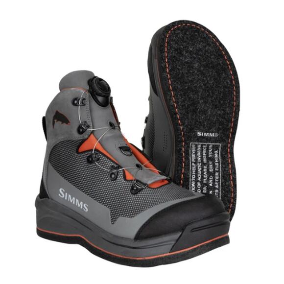 Simms Men's Slate Felt Sole Guide BOA Wading Boot Size 10 - Picture 1 of 12
